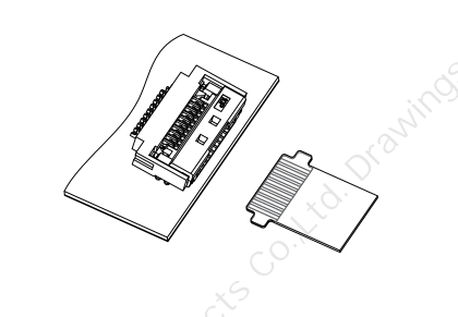 翻蓋臥貼0.5mm Pitch H2.0（帶扣、大焊片）